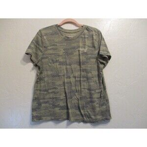 Lucky Brand Womens Sz L Short Sleeve Crewneck T-Shirt Camo Distressed Soft